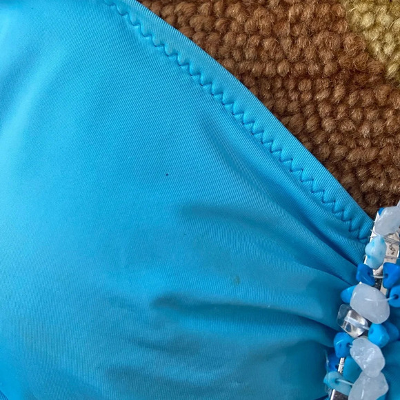 Becca by Rebecca Virtue Aqua Blue Bralette Bikini Swim Top M - Picture 5 of 10